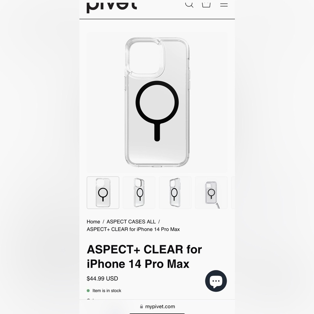 NIB PIVET ASPECT + CLEAR W LANYARD PHONE CASE 14 PRO and 14 PRO MAX - Picture 5 of 5